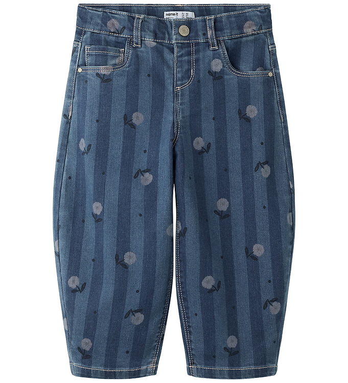 Name It Jeans - NmfBella Barrel - Medium Blue Denim/Flowers