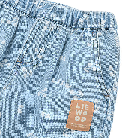 Liewood Jeans - Borris - Light Denim Printed - Cherry Heart Sand