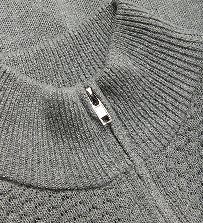 Grunt Cardigan - Strik - GrLoke - Grey Melange
