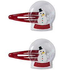 Name It Hårspænder - 2-pak - NmfRifetti - Red Dahlia/Snow Globe