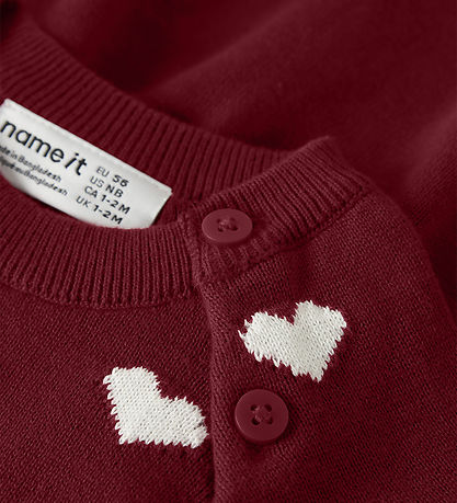 Name It Kjole - Strik - NbfRisse - Red Dahlia