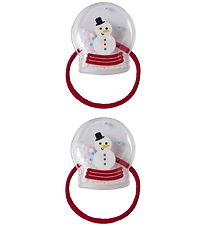 Name It Hårelastikker - 2-pak - NmfRifetti - Red Dahlia/Snow Glo