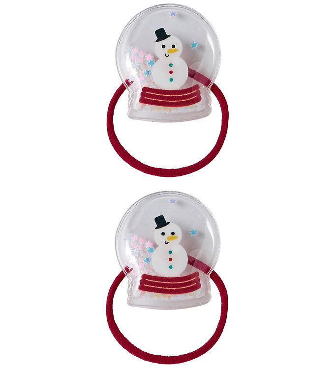 Name It Hårelastikker - 2-pak - NmfRifetti - Red Dahlia/Snow Glo