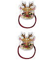 Name It Hårelastikker - 2-pak - NmfRifetti - Red Dahlia/Reindeer