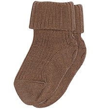 MP Strømper - Uld - Rib - Brown Sienna