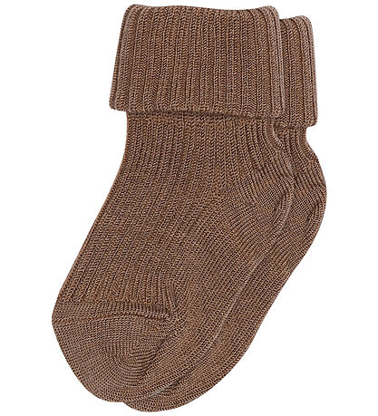 MP Strømper - Uld - Rib - Brown Sienna