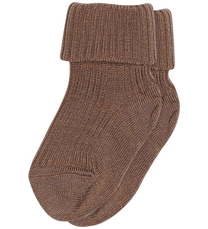 MP Strømper - Uld - Rib - Brown Sienna
