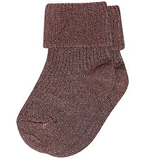 MP Socks - Viscose/Bamboo - Rib - Rose Taupe w. Glitter