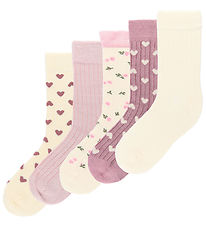 MiniPop Strømper - Viskose - 5-pak - Pale Pink