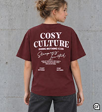 Hound T-Shirt - HdEllie - Oversized - Burgundy m. Print