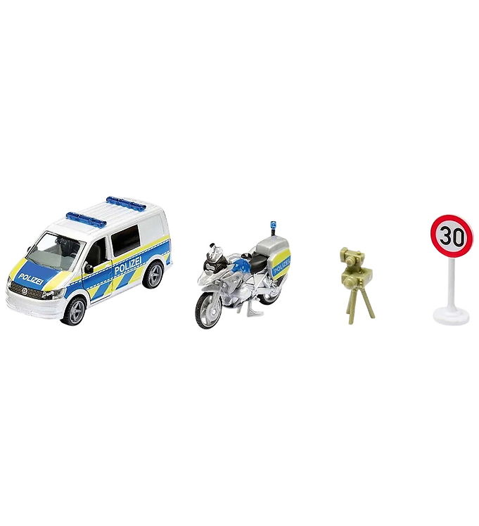 Siku Bil m. Motorcykel - VW T6 m. BMW Police Motorbike - 1:50 -