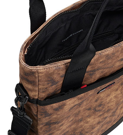 Tommy Hilfiger Taske - Laptop Slingbag - Pony Print/Beige
