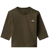 Calvin Klein Bluse - Mini Badge - Wren Green