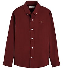 Tommy Hilfiger Skjorte - Badge Logo - Deep Sienna Brown