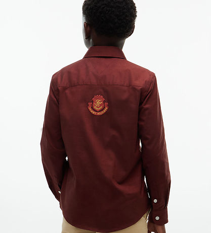 Tommy Hilfiger Skjorte - Badge Logo - Deep Sienna Brown