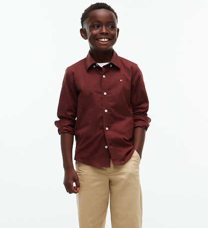 Tommy Hilfiger Skjorte - Badge Logo - Deep Sienna Brown