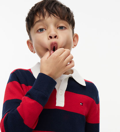 Tommy Hilfiger Polo - Strik - Red/Dark Blue