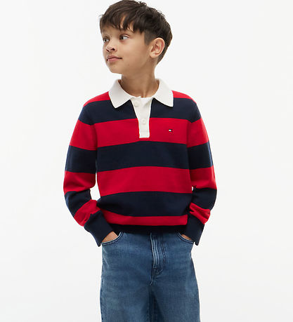Tommy Hilfiger Polo - Strik - Red/Dark Blue
