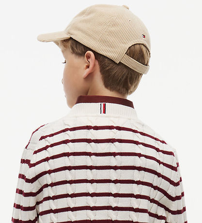 Tommy Hilfiger Bluse - Strik - Ivory Petal/Burgundy