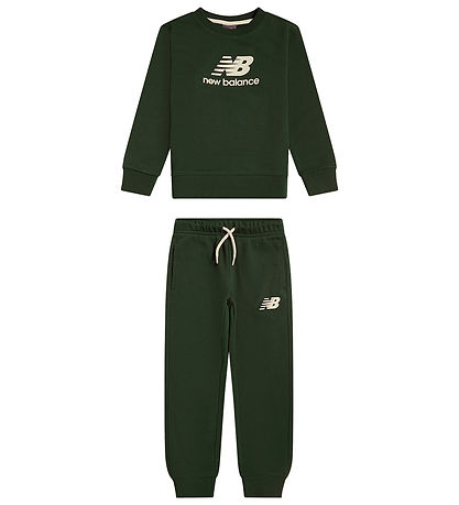 New Balance Sweatsæt - Stacked Logo - Nordic Green