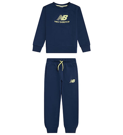 New Balance Sweatsæt - Stacked Logo - NB Navy