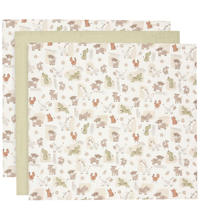 Jollein Stofbleer - Musselin - 3-pak - 70x70cm - Barn Buddies