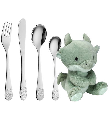 Noa Kids Børnebestik m. Bamse - 5 dele - Drage