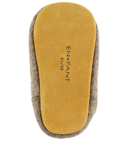 En Fant Hjemmesko - Uld - Walnut m. Biler
