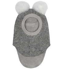 Huttelihut Elefanthue - Uld - 2-lags - Medium Grey Melange m. Kv