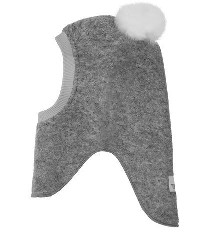 Huttelihut Elefanthue - Uld - 2-lags - Medium Grey Melange m. Kv