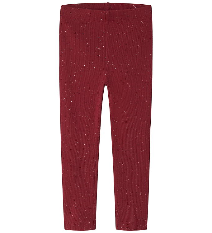 Name It Leggings - Rib - NmfRosally - Red Dahlia