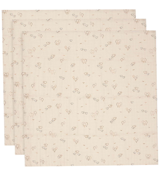 Jollein Stofbleer - Musselin - 3-pak - 70x70cm - Wolly
