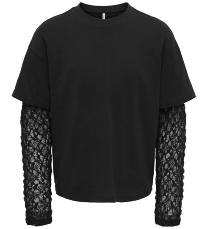Kids Only Bluse - KogLia - Black/Black Lace Skirt