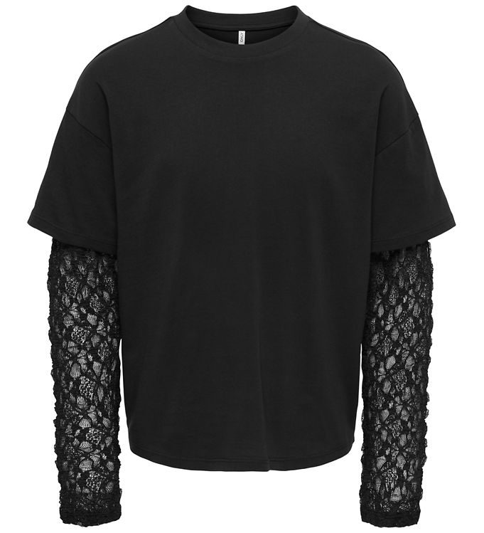Kids Only Bluse - KogLia - Black/Black Lace Skirt