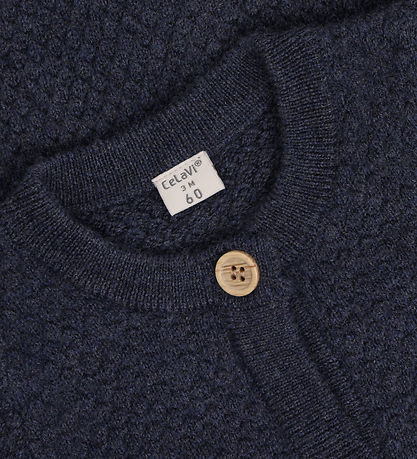 CeLaVi Cardigan - Strik -Uld - Ombre Blue Melange