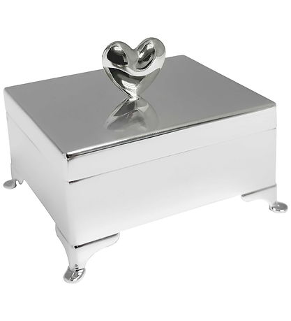 Noa Kids Smykkeskrin - Forkromet - 7,6 cm - Hjerte