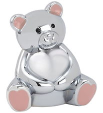 Noa Kids Sparegris - Forkromet - Bamse/Lyserød