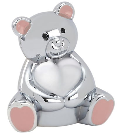 Noa Kids Sparegris - Forkromet - Bamse/Lyserød