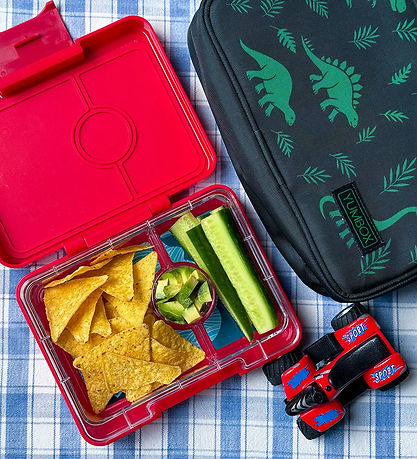 Yumbox Madkasse m. 3 Rum - Bento Snack - 480 ml - Wow Red