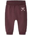 Name It Sweatpants - NbfVimone - Catawba Grape/Bow Heart