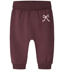 Name It Sweatpants - NbfVimone - Catawba Grape/Bow Heart