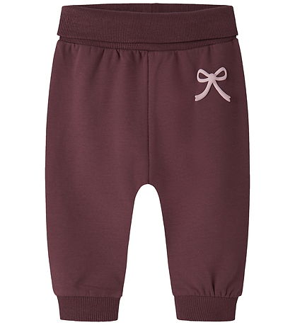 Name It Sweatpants - NbfVimone - Catawba Grape/Bow Heart