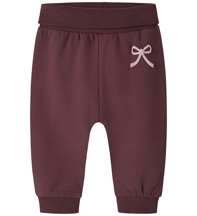 Name It Sweatpants - NbfVimone - Catawba Grape/Bow Heart