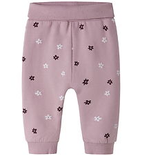 Name It Sweatpants - NbfVimone - Mauve Shadows/Flower Dots