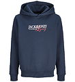 Jack & Jones Hættetrøje - JjJade - Navy Blazer/Big print