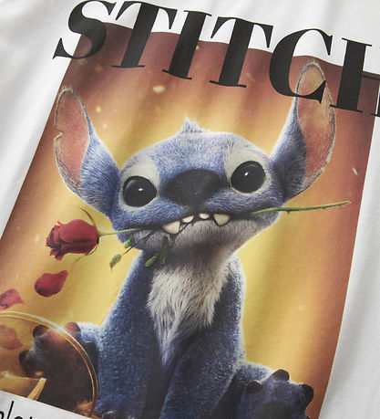 Name It T-shirt - NkfOlba - Stitch - Bright White