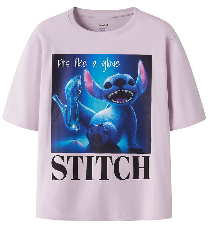 Name It T-shirt - NkfOlba - Stitch - Lavender Fog