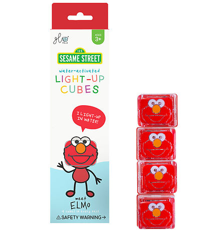 Glo Pals Sansekuber m. Lys - Elmo - 4 stk - Rød