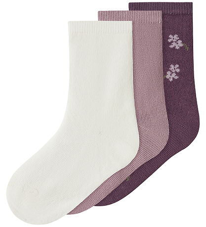 Name It Strømper - 3-pak - NmfRaffier - Catawba Grape/Mauve Shad