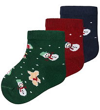 Name it Strømper - 3-Pak - NbnVismas - Botenical Garden/Navy Bla